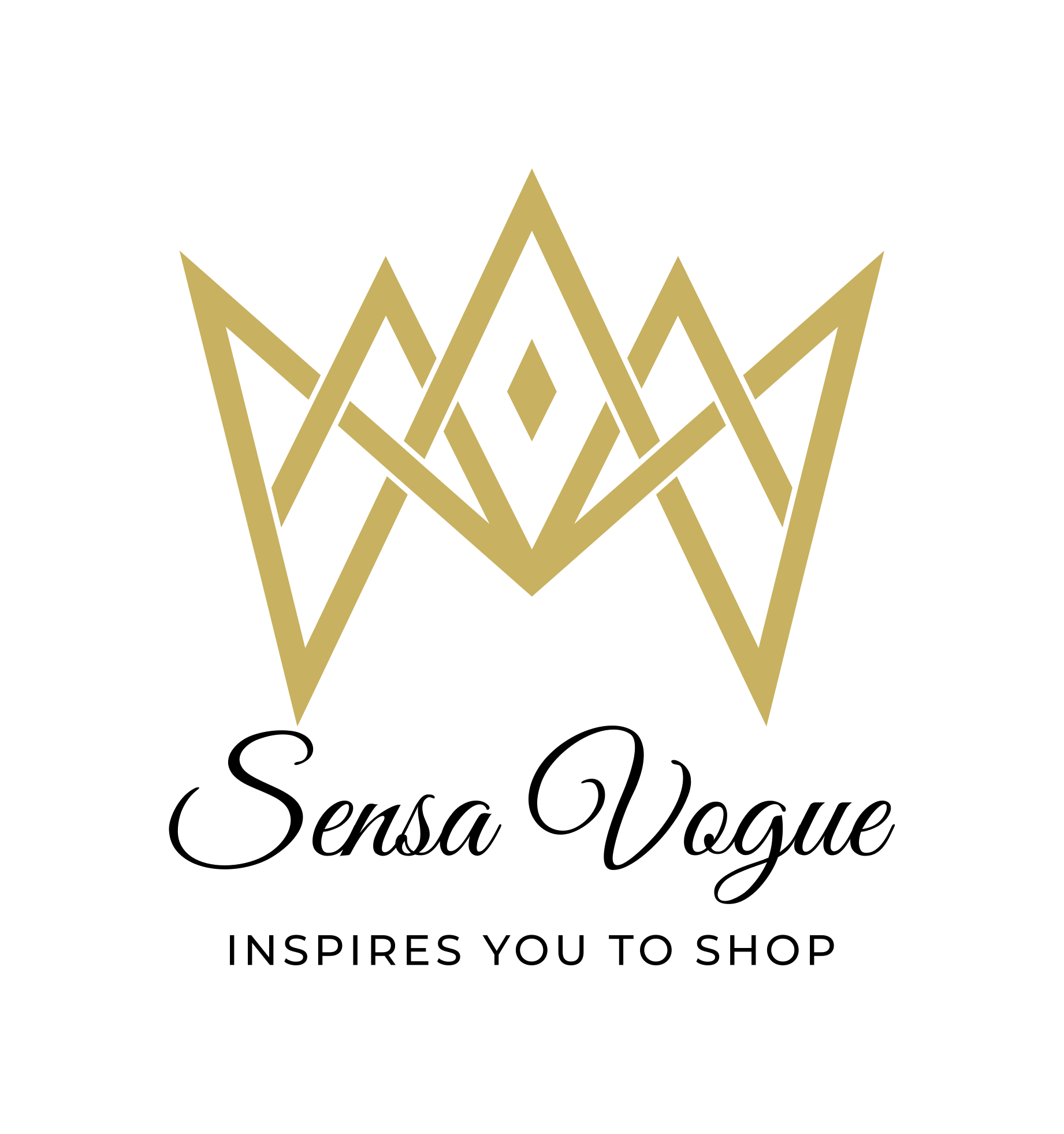 SENSA VOGUE. INPIRES YOU TO SHOP. The store operates in the field of women's fashion. The golden crown is the logo of the store, by extension, a symbol of the uniqueness, the brilliance, the beauty of the person who wears it.